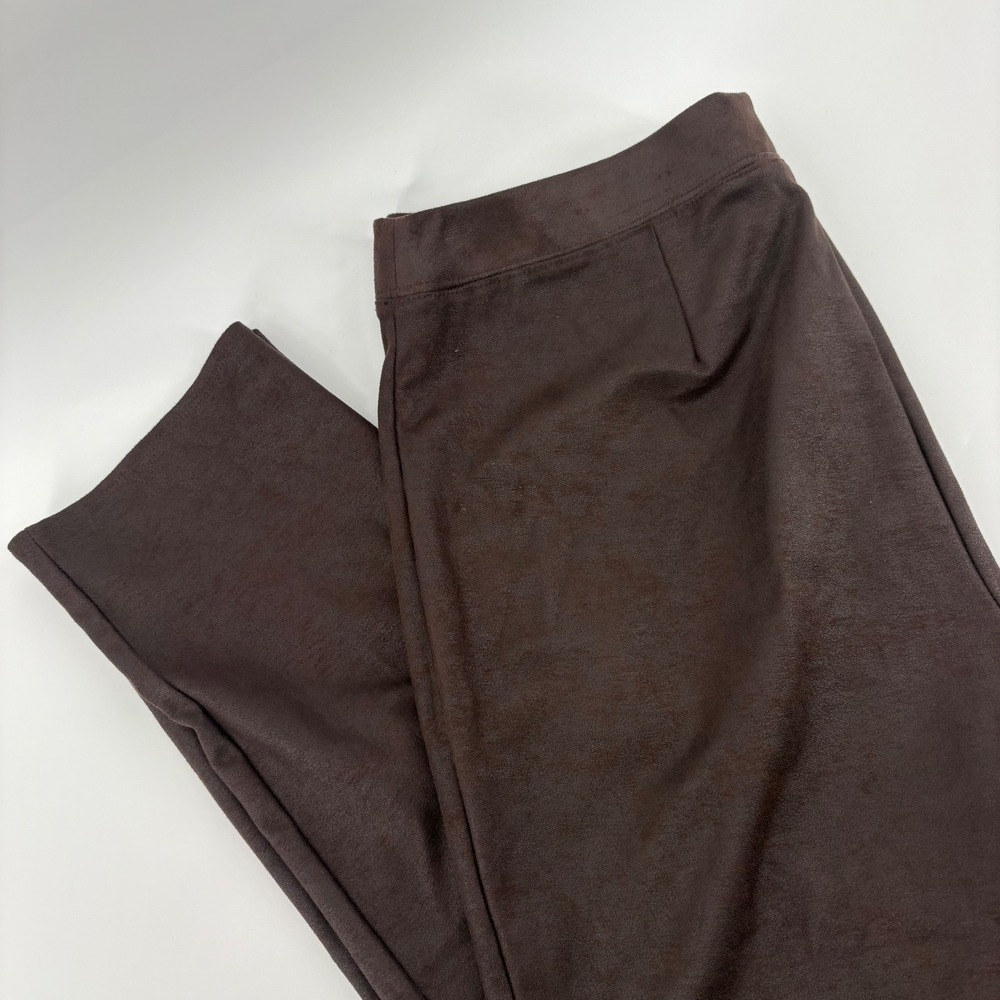 Chico's 12/14 Brown Faux Suede Bootcut Pants Womens Trousers Career Business‎